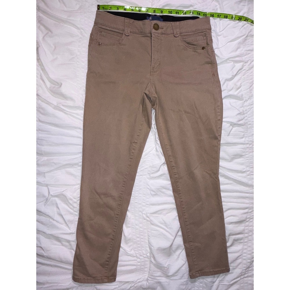 Democracy Ab solution Skinny Pants Tan Khaki Stretch Twill Size 12 T06-14